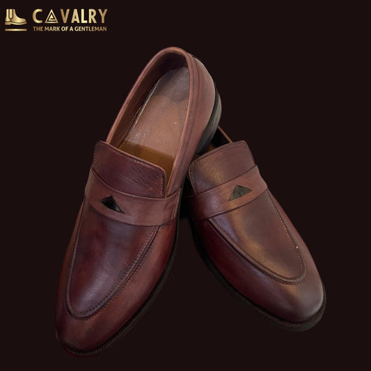 Red Brown Loafers Hand Made Premium Quality Leather