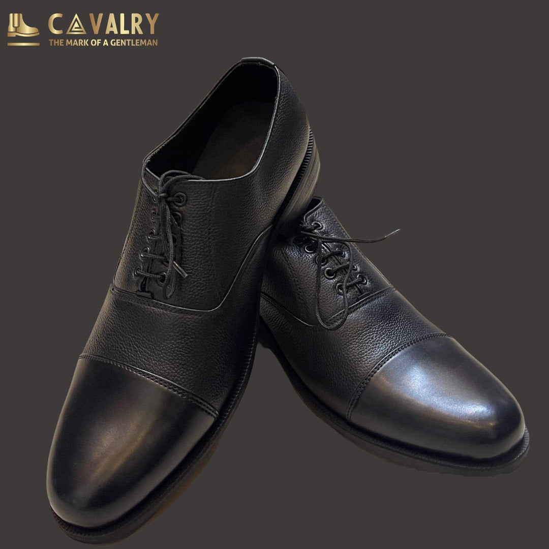 Black Oxford Classic Shoes, Hand Made Premium Quality Leather